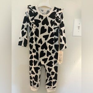 Cat & Jack Monochrome Heart Baby Romper